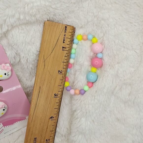 Hello kitty little girl jewelry bundle bracelet clip on earrings ring set - Picture 5 of 7